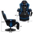 thumbnail image 2 of Goplus Fauteuil de Massage de Jeu Inclinable Chaise de Course Pivotante Bleu, 2 of 10