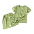 thumbnail image 1 of Birdeem Ensemble T-Shirt à Col Rond à Manches Courtes Uni et Short Taille Basse pour Bébés Garçons et Filles, 1 of 7