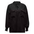 thumbnail image 3 of IROINNID Rabais T-Shirt à Manches Longues en Polyester pour Femmes, Décontracté, à Lacets, avec Poche, Col Rond, Haut/chemise, Noir, 3 of 4