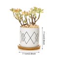 thumbnail image 3 of Plant Pot Cylindrical Flowerpot 7.5x7.6cm Geometric Pattern Simple Black White Nordic Style Home Decor Ceramic Vase, 3 of 3