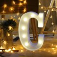 thumbnail image 3 of XZNGL Wood Board Alphabet Led Letter Lights Light Up White Plastic Letters Standing Hanging C, 3 of 3