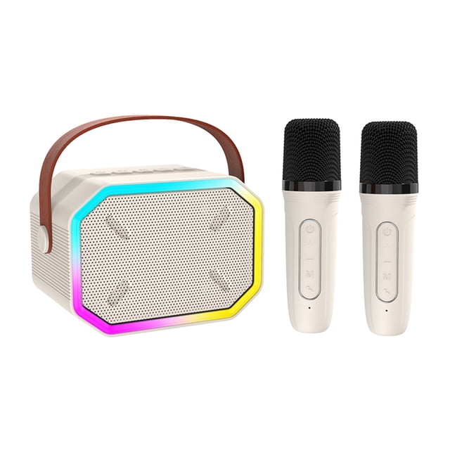 Mini BT Karaoke Machine Karaoke Speaker with Wireless Microphones Dazzling