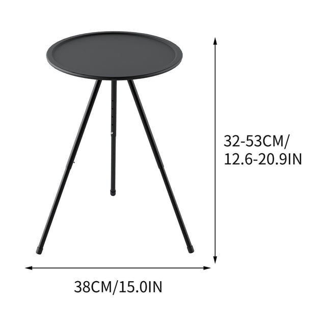Table Basse Ronde Extérieure Pliante Petite Table Ronde Portable et Réglable Table de Camping Équipement de Camping Pique-Nique à Double Couche avec Support Lumineux Table Basse Tables de Pique-Nique pour l'Extérieur