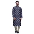 thumbnail image 1 of Atasi Satin Slub Ethnic Kurta With Churidar For Mens Printed Party Wear, 1 of 1