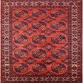 thumbnail image 1 of Ahgly Company Tapis d'Intérieur Carré Moderne Mi-Siècle Rouge Canneberge Oriental, 8 Pieds Carré, 1 of 6