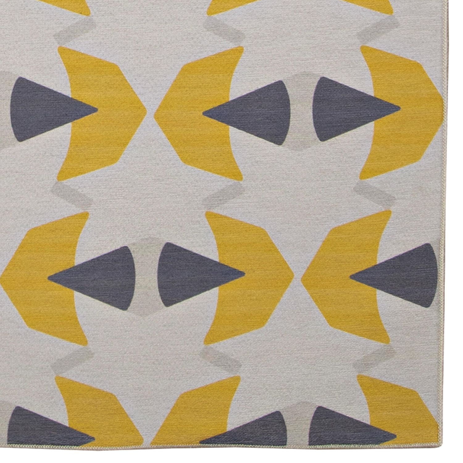 Tapis d'accent extérieur lavable Hialeah ivoire & jaune 3 pi x 5 pi