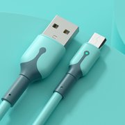 WIFKLSIIPG Micro USB Liquid Silicone Smartphone Charging Data Cable 5A Breathing Light Smart Fast Charging Cable 1m