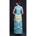 thumbnail image 4 of Bimba Robe Maxi Sans Manches Teinture sur Nœuds pour Femmes, Longue, Florale, de Soirée, à Encolure en V, Fendue devant - Medium, 4 of 5