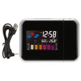 thumbnail image 1 of Nikou Réveil numérique - Horloge météo Affichage LCD Couleur numérique Réveil à Projection LED avec Station météo/température/humidité/Calendrier, 1 of 8