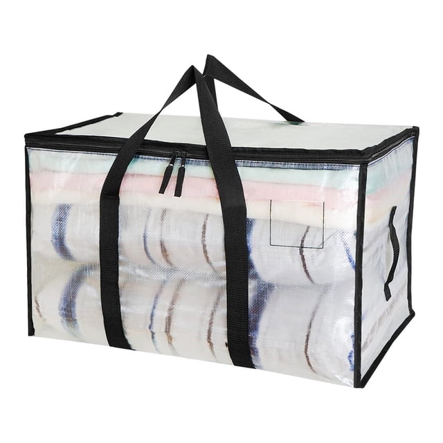 Sac de Rangement pour Arbre de Noël Sac de Rangement pour Couvertures Capacité de Charge Élevée Déménagement Grande Capacité Transparent avec Poignée Portable Robuste Pliable Multifonction Couette Organisateur de Vêtements Sac de Rangement Organisateur