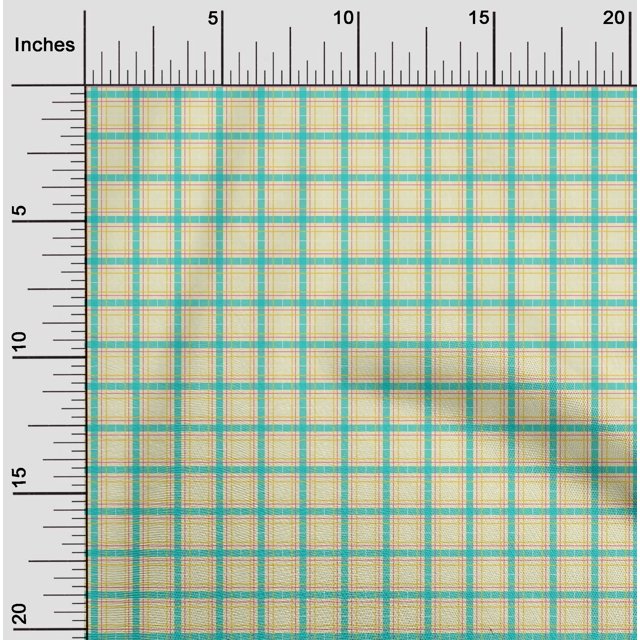 oneOone Cotton Silk Fabric Madras Check Printed Craft Fabric BTY 42 Inch Wide