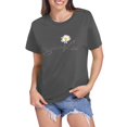 thumbnail image 1 of LUOGENLI T-shirts pour Femme pour Femmes T-shirts pour Femmes Motif Imprimé Tournesol Col Rond T-Shirt à Manches Courtes Haut T-shirts pour Femmes T-shirts Graphiques T-shirts Pêche Saint-Valentin Gris Foncé TTG, 1 of 6