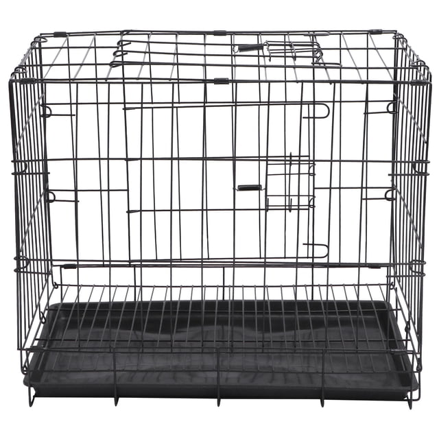 OULII Medium Pet Cage Dog Cage Black Iron Ventilation Training 1Pack