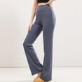 thumbnail image 2 of Womens Solid Color Straight Tube Slightly Flared High Waist And Hip Lifting Exercise Fitness Yoga Pants, 2 of 6