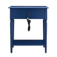 thumbnail image 3 of Leick Home Coastal Nightstand Side Table with AC/USB Charger-Navy Blue, 3 of 9