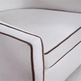 thumbnail image 4 of Keely  Cream Velvet with Contrasting Brown Welt Barrel Swivel Chair, 4 of 7