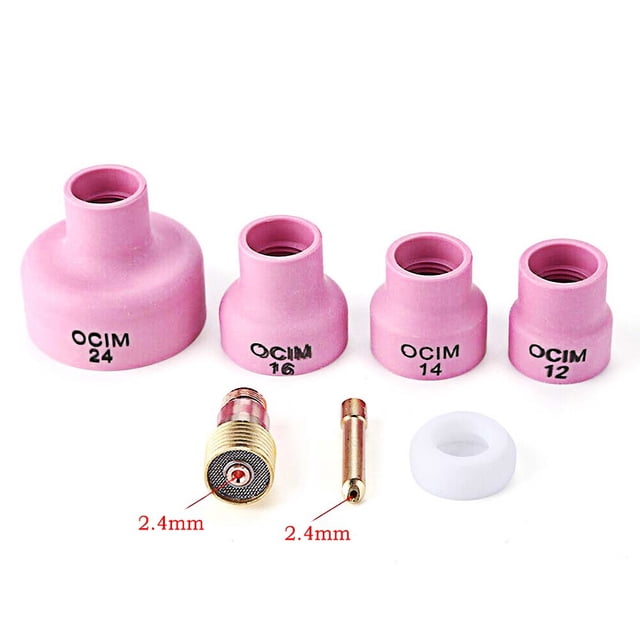 7pcs Nozzle Cups Gas Lens Welding Accessories Kits for WP9/20 TIG Welding Torch