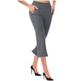 thumbnail image 1 of Penkiiy Women's High Waist Pull-On Flared Tummy Control Pants for Work, Dark Gray, S, 1 of 7