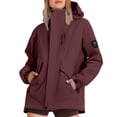 thumbnail image 1 of ManxiVoo Veste Élégante pour Femme Résistante à l'Eau Respirante Coupe-Vent de Printemps pour Usage Quotidien Mode de Rue Taille TTTG Bordeaux, 1 of 6