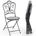 thumbnail image 1 of Costway Ensemble de 4 Chaises Mosaïque pour Patio avec Dossier Décoratif Cadre Robuste, 1 of 8