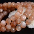 thumbnail image 2 of Bracelet Extensible en Perles Rondes de 8 mm en Pierre de Soleil Orange Naturelle de Qualité A, Unisexe, 7 Pouces, 2 of 2