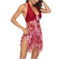 thumbnail image 1 of RKSTN Womens Two Piece Swimsuits Tankini Top Set Mesh Swimdress Printed Swimwear with Boyshort Bathing Suits, 1 of 2