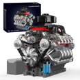 thumbnail image 3 of Estbridg V8 Engine Model Building Block Set Creative Construction Learning Gift for Adults Teens 14+, 3 of 8