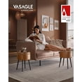 thumbnail image 4 of VASAGLE EKHO Collection Storage Ottoman, Vanity Chair Stool, Round Storage Seat, Loads 330 lb, Caramel Brown, 4 of 7