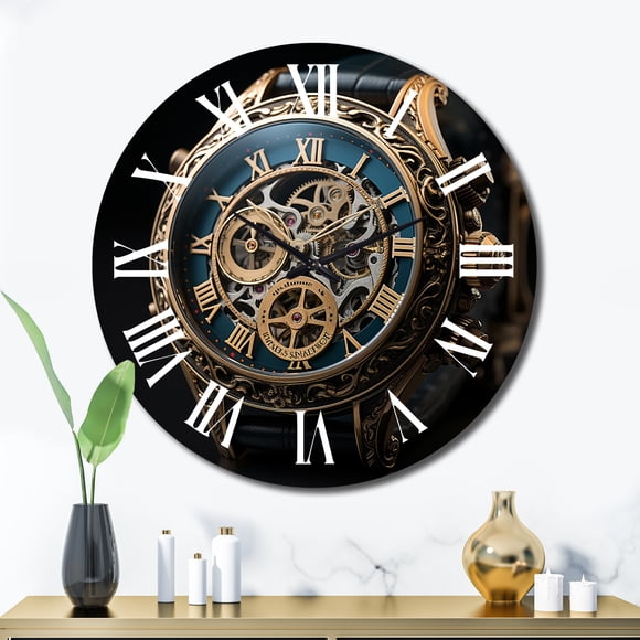 Designart "Diamond Dusk Luxury Watch painting V" Fashion Oversized Wall Clock
