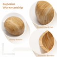 thumbnail image 2 of 10in Rounded Bamboo Salad Bowl with 2 Serving Utensils Spoon Large Wood Salad Container Bowl Mixing Bowl Environmentally-friendly Naturally Kitchenware Wooden, 2 of 6