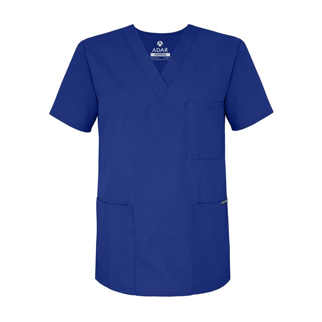 Adar Universal Unisex V-Neck Tunic 3 Pocket Scrub Top (Available in 39 Colors)