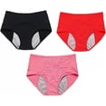 thumbnail image 1 of Ensemble de 3 Pcs de Pantalons Menstruels en Maille Solide Taille Haute Anti-Fuite - Nylon Spandex, Multipack pour Protection Menstruelle, 1 of 2