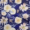 thumbnail image 1 of oneOone Rayonne Bleu Foncé Tissu Feuilles & Trèfle Robe Tissu Tissu Imprimé par la Cour 56 Pouces de Large, 1 of 5