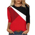 thumbnail image 1 of Birdeem Womens Fashion Short Sleeve Retro Round Neck Printed Loose Tops Blouse Three Quarter Sleeve, 1 of 1