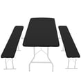 thumbnail image 2 of EGNMCR Housse de Table de Camping et de Randonnée Pique-Nique et Nappe Ajustée, Ensemble de 3 Pcs, Nappe en Tissu Oxford Essuyable avec Dos Élastique pour la Maison Intérieur Poche Anti-Poussière, 2 of 6