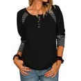 thumbnail image 1 of LAPA Women's Patchwork Long Sleeve Button Henley Shirt, 1 of 3