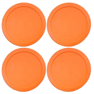 Idb | Lids For Pyrex And Anchor Round Glass Containers 2-Cups Orange-4Pk