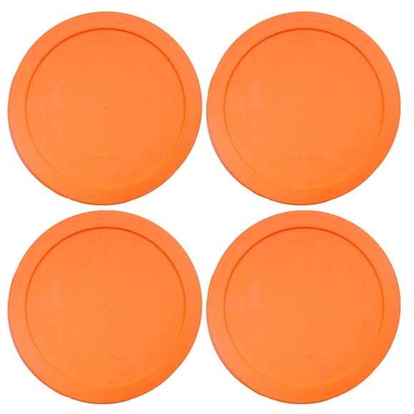 Idb | Lids For Pyrex And Anchor Round Glass Containers 2-Cups Orange-4Pk
