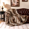 thumbnail image 2 of Gymax Fluffy Faux Fur Throw Blanket 760GSM Soft Fuzzy Luxury Faux Raccoon Fur Blanket, 2 of 10