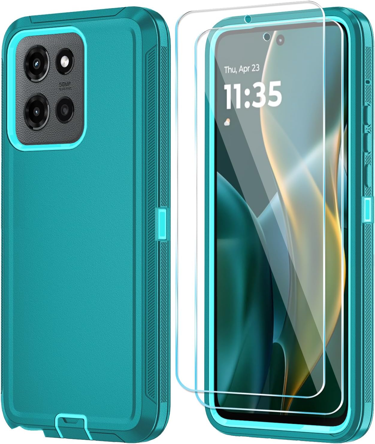 HCTian Phone Case for Motorola Moto G Stylus 5G 2025 Case with HD Screen Protector, Heavy Duty Shockproof & Cover Phone Case for Moto G Stylus 2025