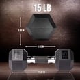 thumbnail image 3 of PRISP Haltère Hexagonal en Caoutchouc - Poids à Main en Fonte pour Gym à la Maison, Exercice et Mise en Forme avec Poignée en Caoutchouc; Vendu à l'Unité, 3 of 8