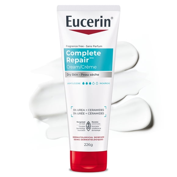 Eucerin Complete Repair Moisturizing Cream, 5% Urea and Ceramides for Dry Skin, 226 g