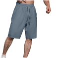 thumbnail image 3 of Diufon Men's Athletic Shorts Cotton Linen Drawstring Waisted Outdoor Sport Shorts Spring Summer Shorts with Pockets, 3 of 5