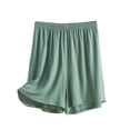 thumbnail image 1 of Timegard Womens Lounge Shorts Elastic Waist Solid Color Comfy Summer Casual Workout Half Trousers, 1 of 6