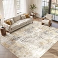 thumbnail image 1 of UERMEI 9'x12' Large Area Rugs for Living Room, Washable Non Slip Indoor Rug for Bedroom Home Decor Carpets, Modern Abstract Printed Carpet, Grey Gold, 1 of 10
