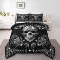 thumbnail image 2 of Erosebridal Skull Skeleton Bedding Full Comforter Set, Boho Damask Down Comforter, Western Geometric Decor, Super Cozy, 2 of 8