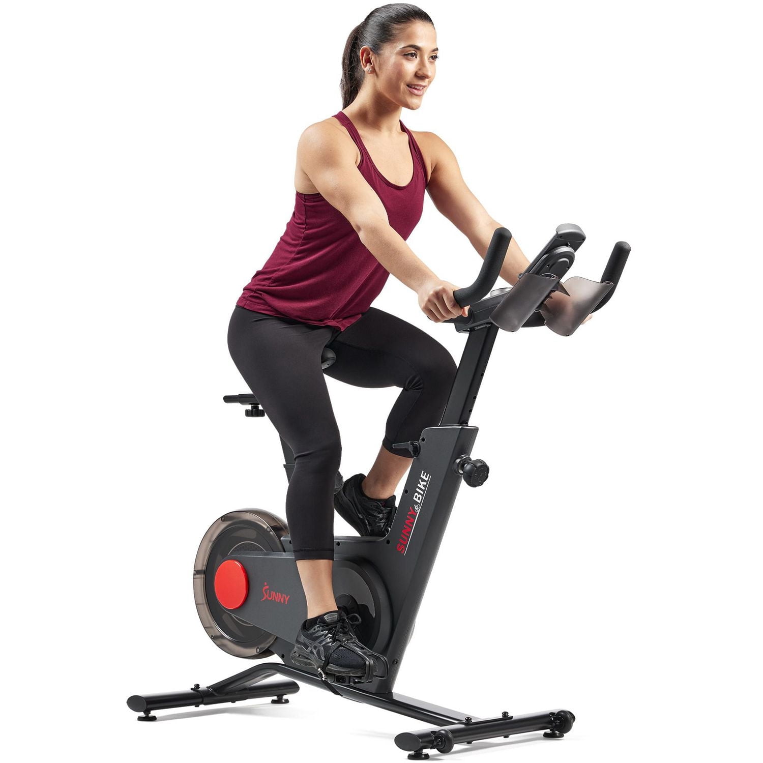 Sunny Health & Fitness TRYDEN Premium Connected Cycle Bike with 16-Level Electromagnetic Resistance, Digital LCD Dial & Exclusive SunnyFit® App Enhanced Bluetooth Connectivity - SF-B122049