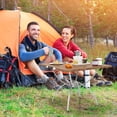thumbnail image 4 of Costway 2 Pack Patented Folding Camping Table with Wood-grain Tabletop Aluminum Frame Carrying Bag Patented, 4 of 10