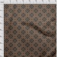 thumbnail image 4 of oneOone Cotton Jersey Brown Fabric Asian Block Craft Projects Decor Fabric Printed By The Yard 58 Inch Wide, 4 of 4
