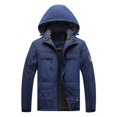 thumbnail image 3 of Windproof Jacket men Casual Patchwork Thicken Multi Pocket Hooded Zipper Windproof Waterproof Breathable Jacket Coats, 3 of 8